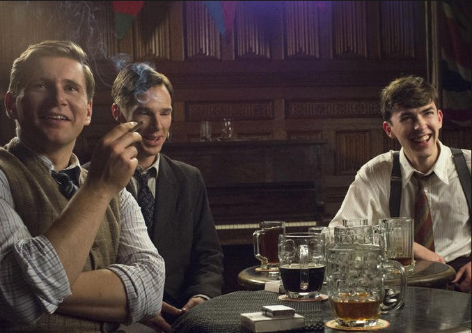 Matthew Beard, Benedict Cumberbatch and Allen Leech Matthew Beard (Peter Hilton), Benedict Cumberbatch (Alan Turing) and Allen Leech (John Cairncross) © 2014 - The Weinstein Company  